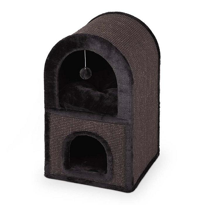 2 Chamber Cat Scratch Den Charcoal 70Cm Cat