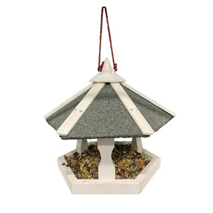 6 Sided Wooden Bird Feeder Small Bird