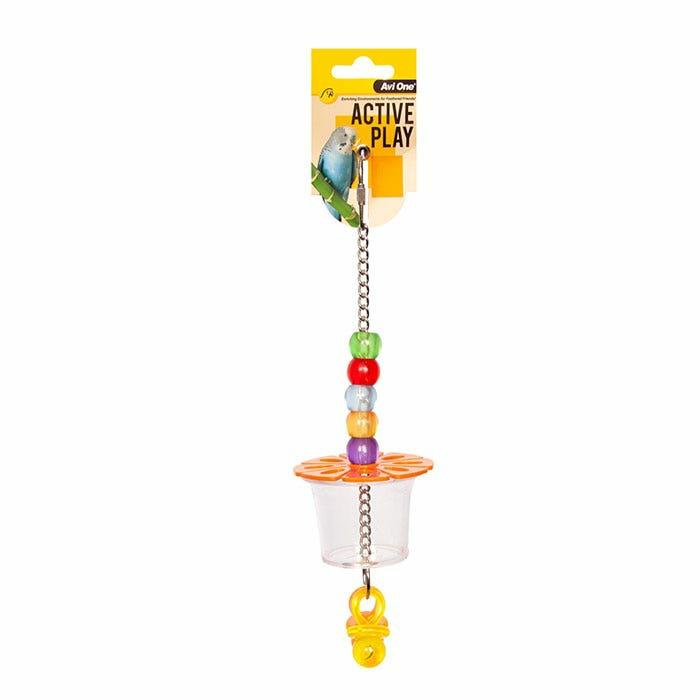 Acrylic Foraging Cup With Beads Bird Toy Bird