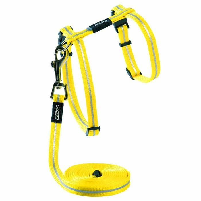 Alleycat Cat Harness & Lead Set Dayglo Yellow Cat