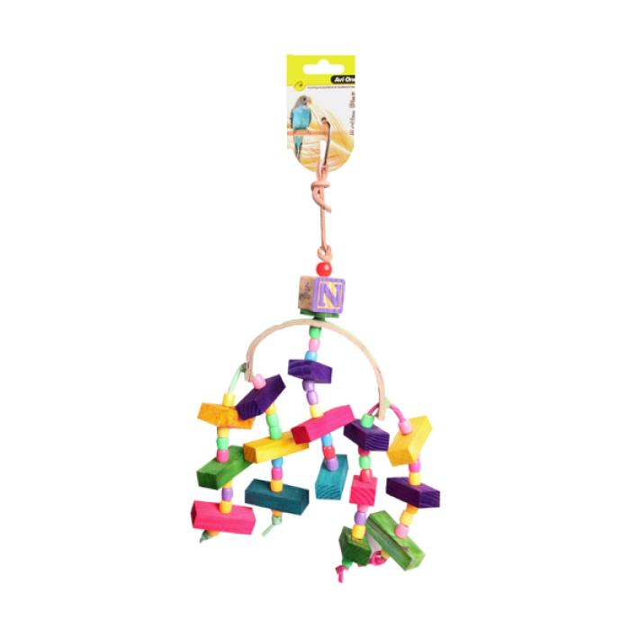 Arch With Wooden Blocks & Beads Bird Toy L Bird