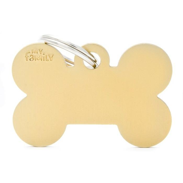 Basic Bone Dog Id Tag Gold Large Cat