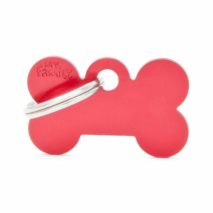 Basic Bone Dog Id Tag Red Small Cat