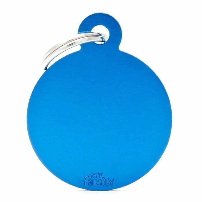 Basic Circle Dog Id Tag Blue Large Cat