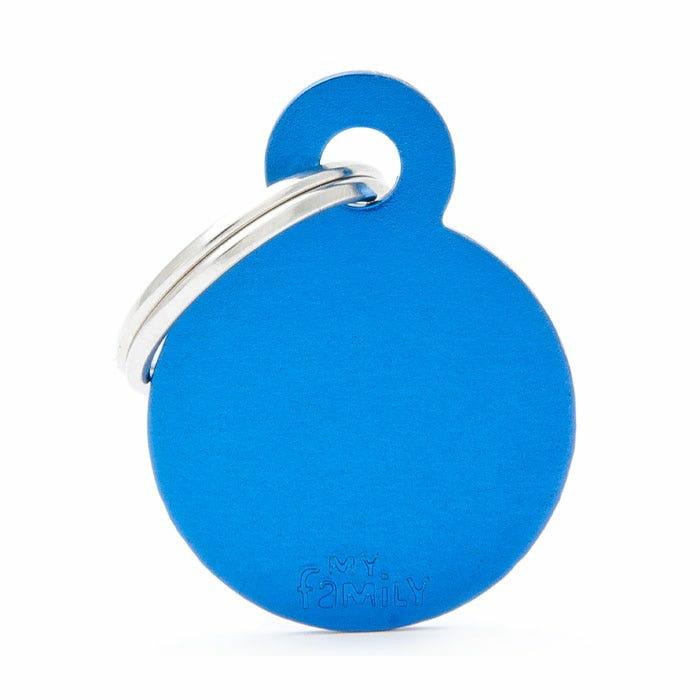 Basic Circle Dog Id Tag Blue Small Cat