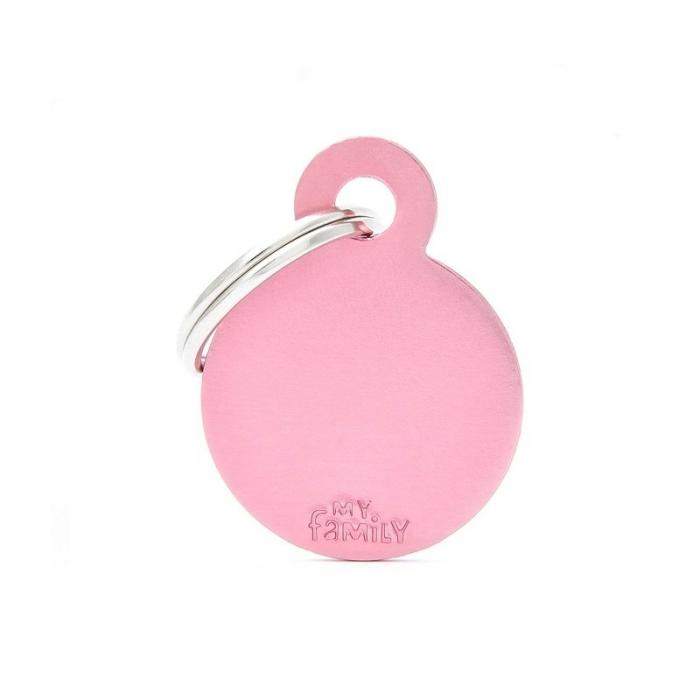 Basic Circle Dog Id Tag Pink Small Cat