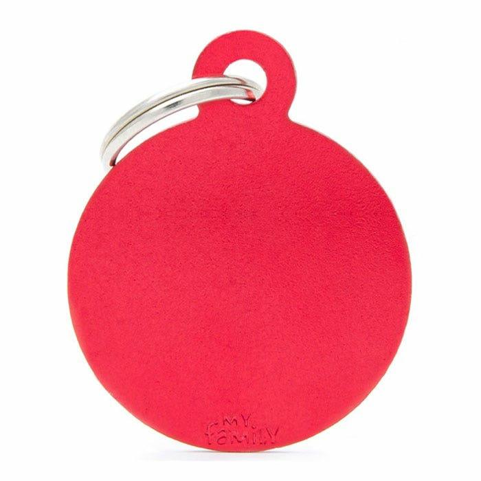 Basic Circle Dog Id Tag Red Large Cat