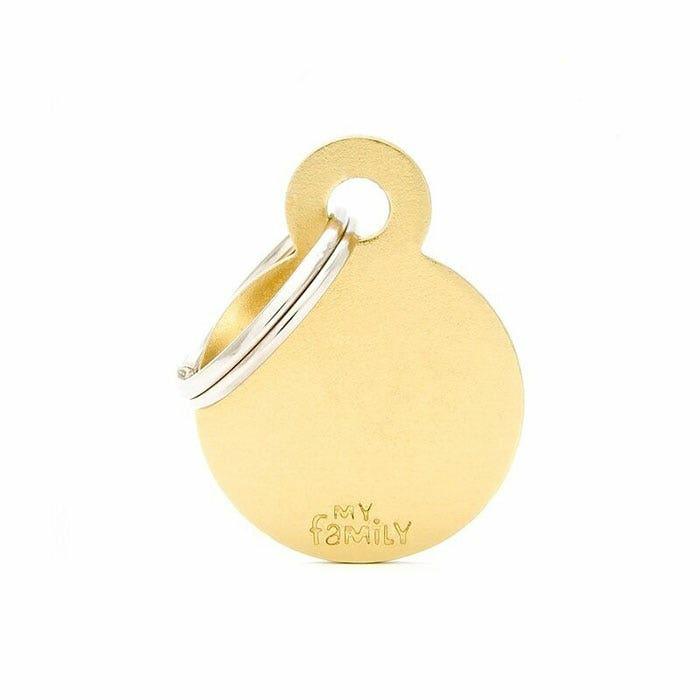 Basic Circle Pet Id Tag Gold Dog