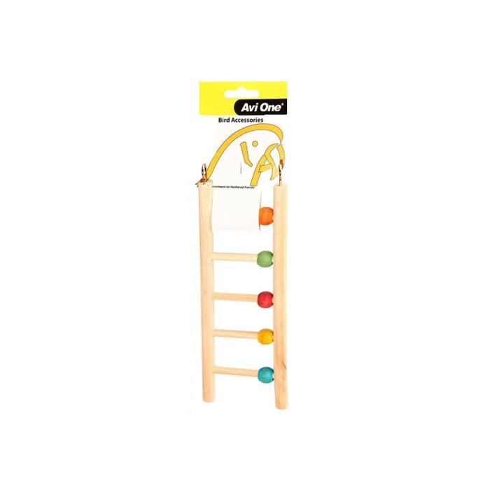 Bird Toy Wooden Ladder 5 Rung With Beads Bird