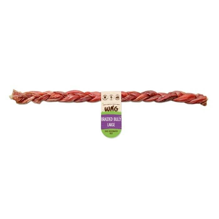 Braided Bully Stick Dog Treat L X 2 Dog