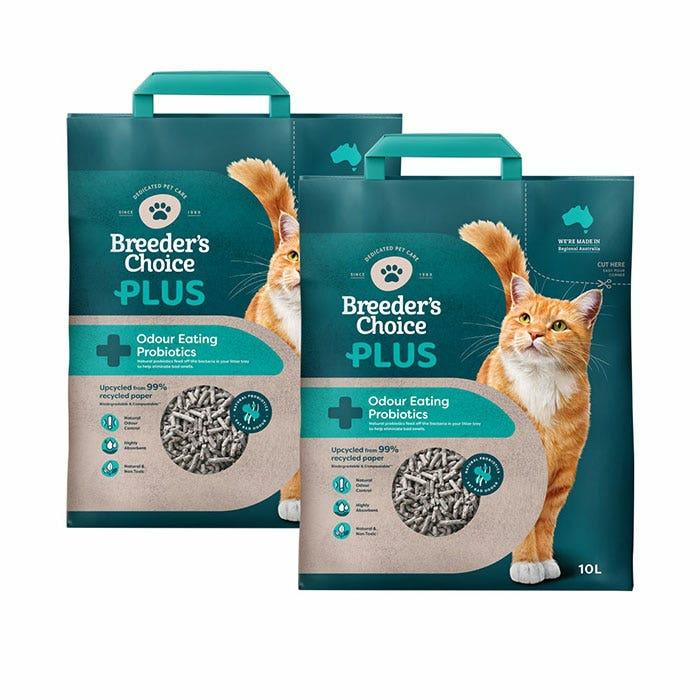 Breeder’s Choice Plus Probiotic Cat Litter 10L X 2 Cat