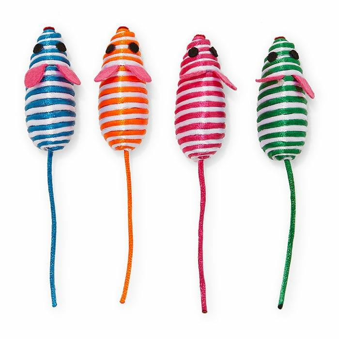 Bright Stripe Mice Cat Toy Assorted Cat