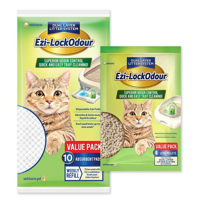 Cat Litter Pellets 4L & Absorbent Cat Litter Pads 10Pk Cat