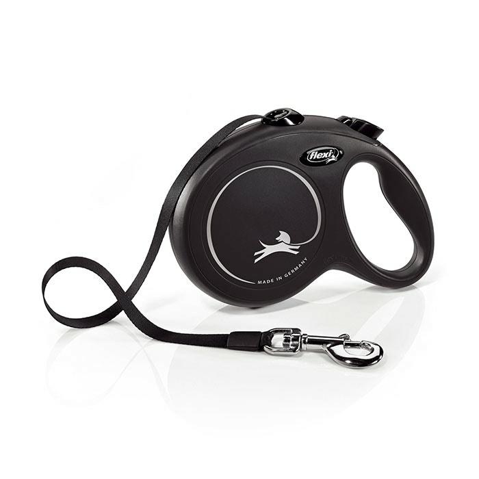 Classic Retractable Tape Dog Lead Black 5M Dog