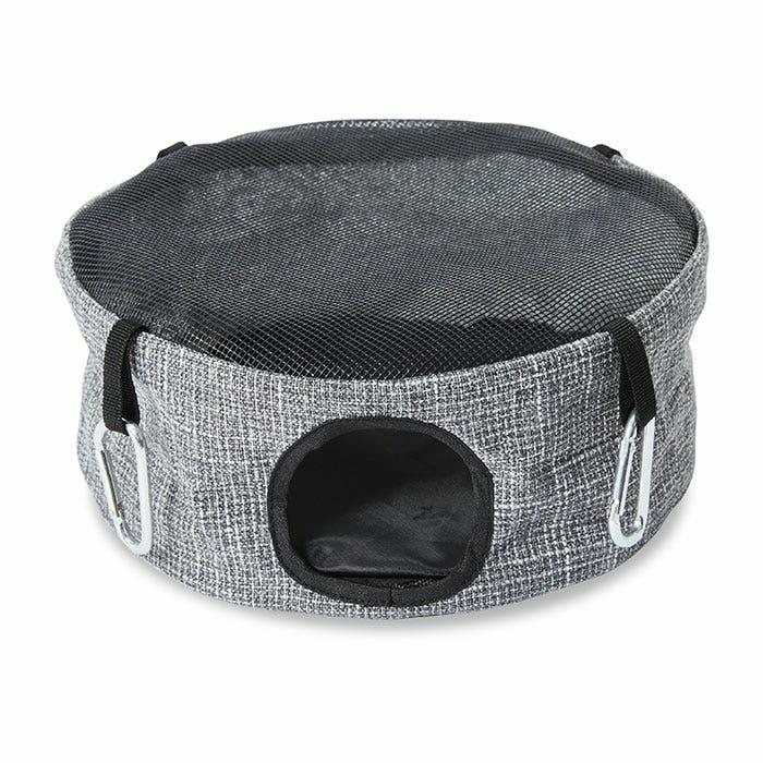 Cosy Round Small Pet Bed Grey Bedding, Hay & Straw