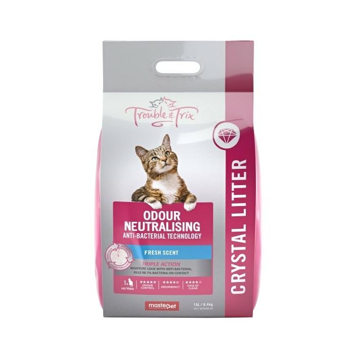 Crystal Anti Bacterial Cat Litter 15L-6.4Kg Cat