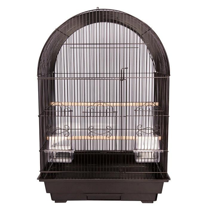 Curve Top Bird Cage Black Bird