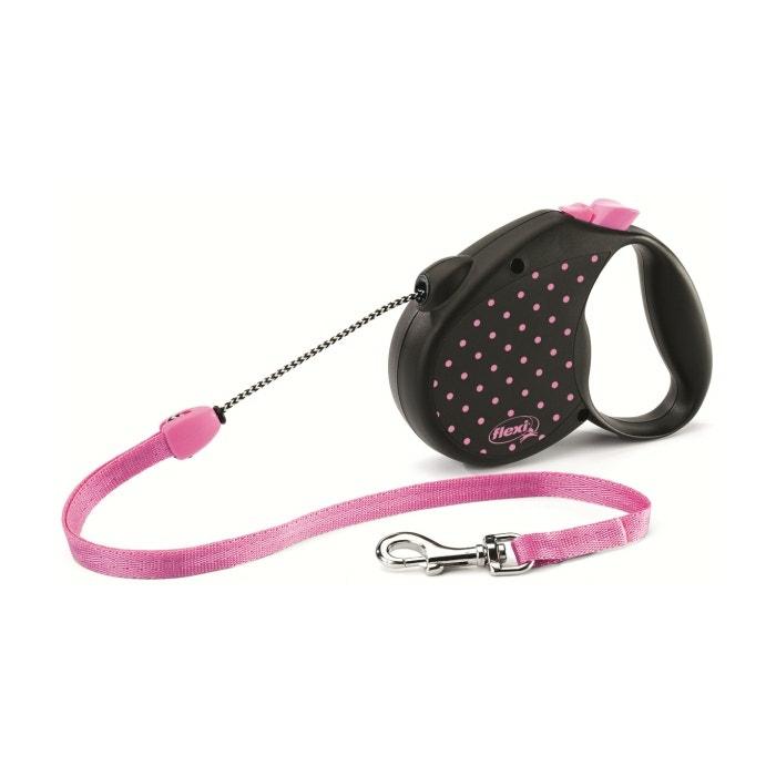 Dots Cord Dog Lead Pink Medium Dog