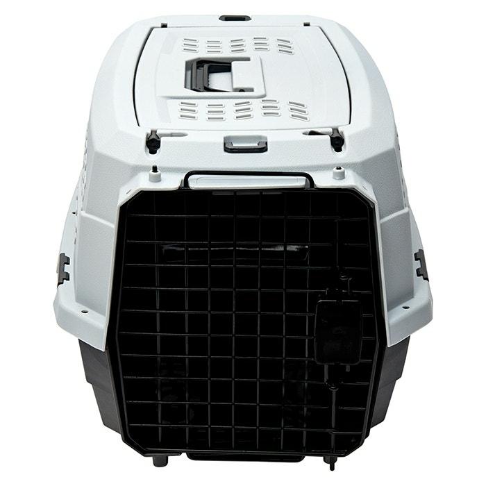 Double Door Dog Carrier Silver Grey Dog