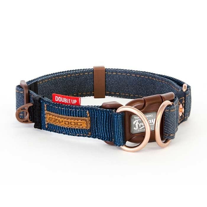 Double Up Dog Collar Denim Dog