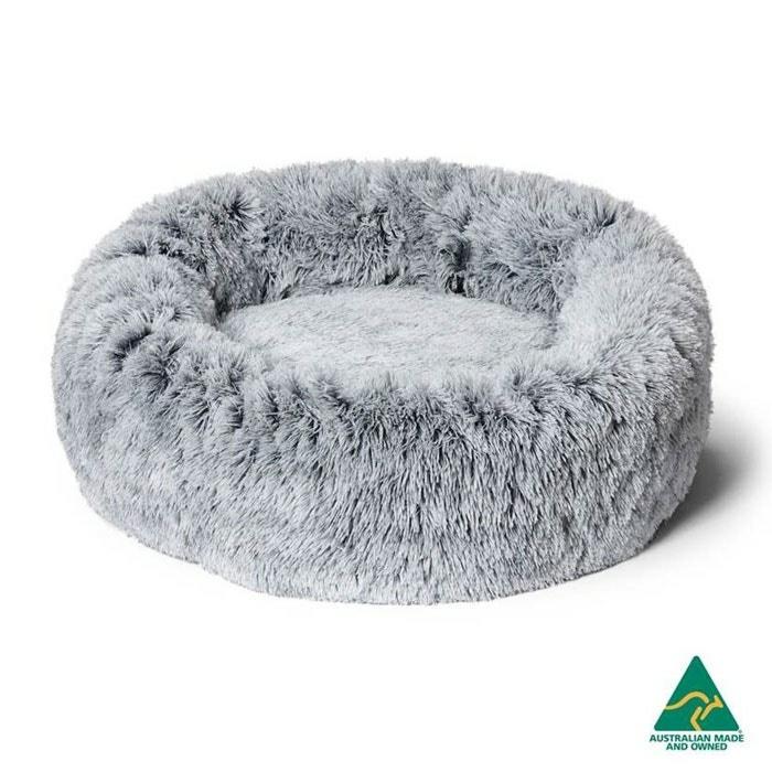 Faux Fur Cuddler Dog Basket Grey Dog