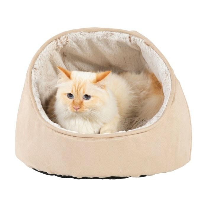 Faux Suede Plush Cat Dome Stone Cat