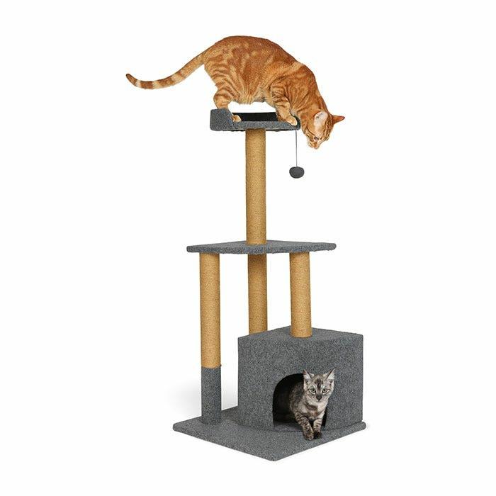 Felt Corner 3 Tier Cat Scratcher Grey 48X48X110Cm Cat