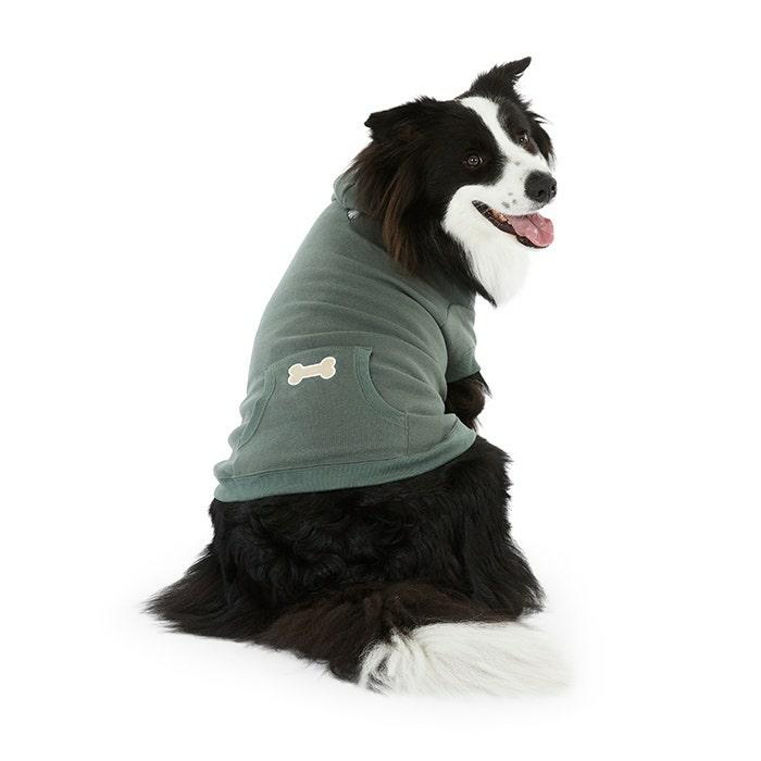 Fleece Pet Hoodie Green Dog