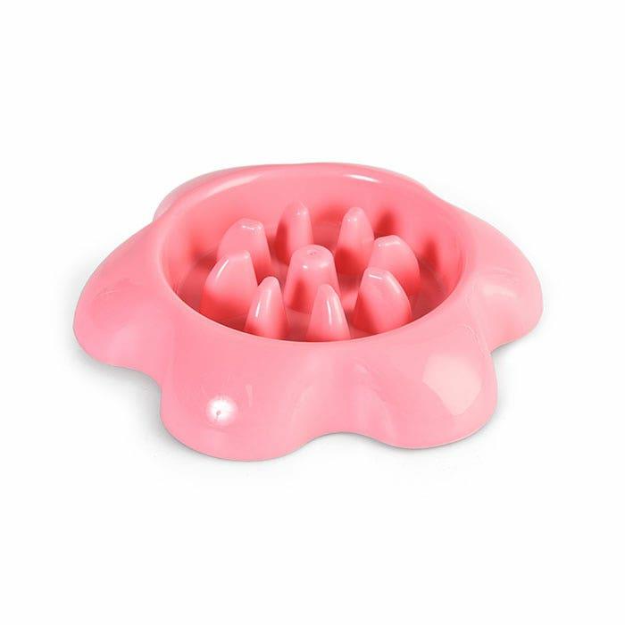 Flower Slow Feed Pet Bowl Pink Dog