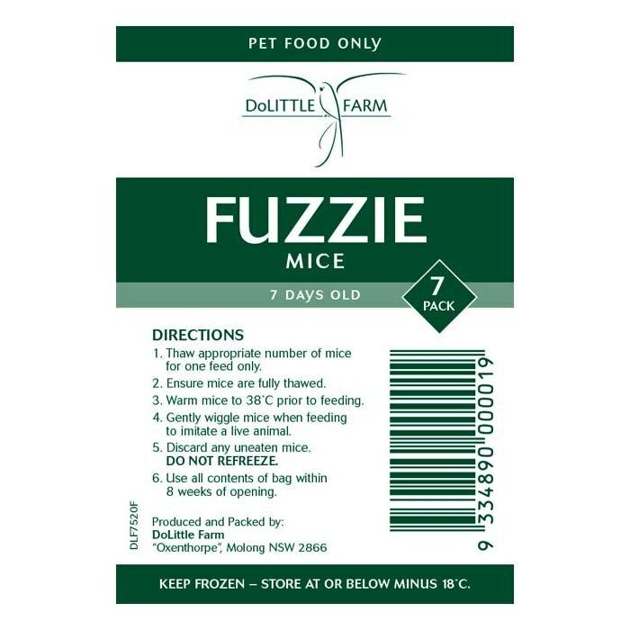 Fuzzie Mice 7 Pack Frozen Reptile Food