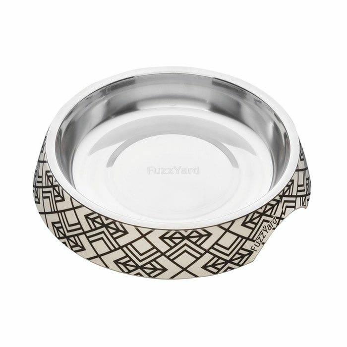 Gatsby Melamine Easy Feeder Cat Bowl Black White Cat