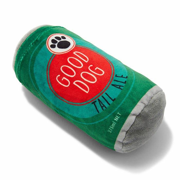 Good Dog Plush Tail Ale Can Dog Toy Dog