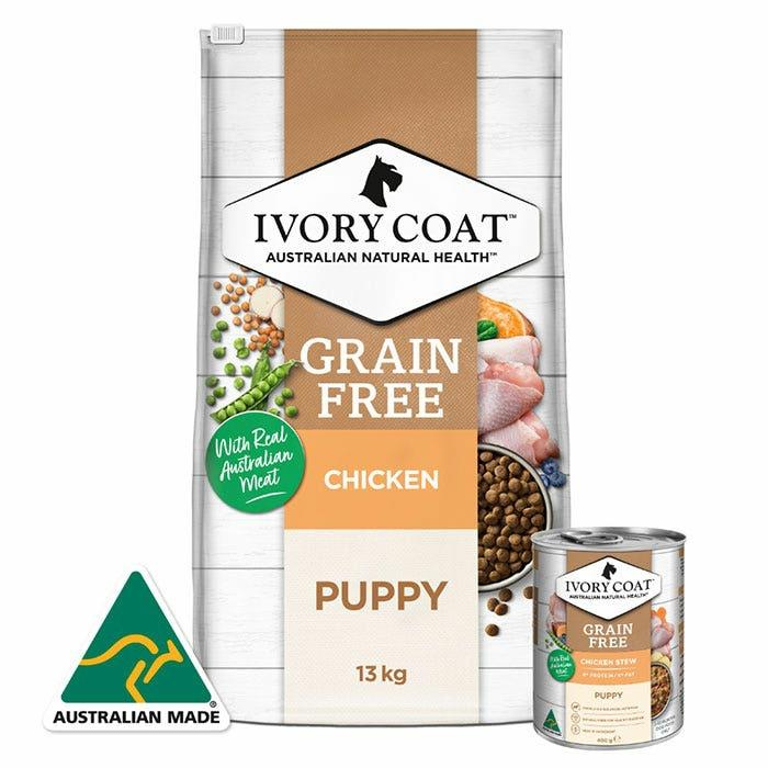 Grain Free Chicken Puppy Food 13Kg & Chicken Stew Puppy Food 400Gx12 Dog