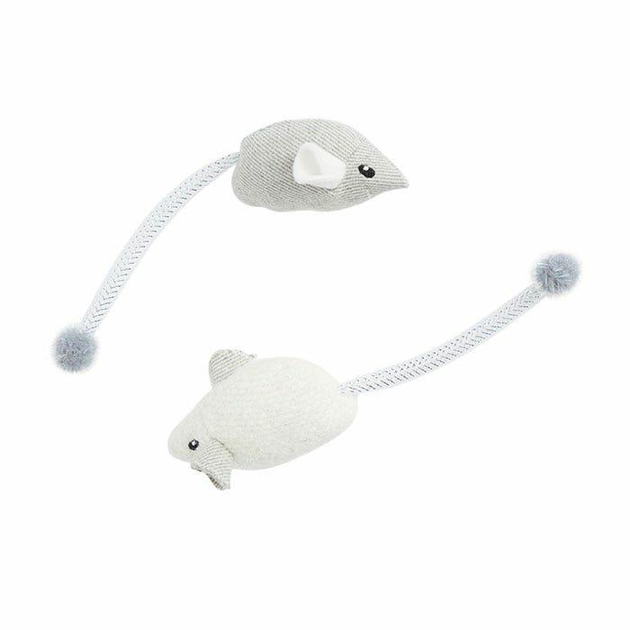 Icy Mountain Mice With Tinsel Tail Cat Toy 2Pk Cat