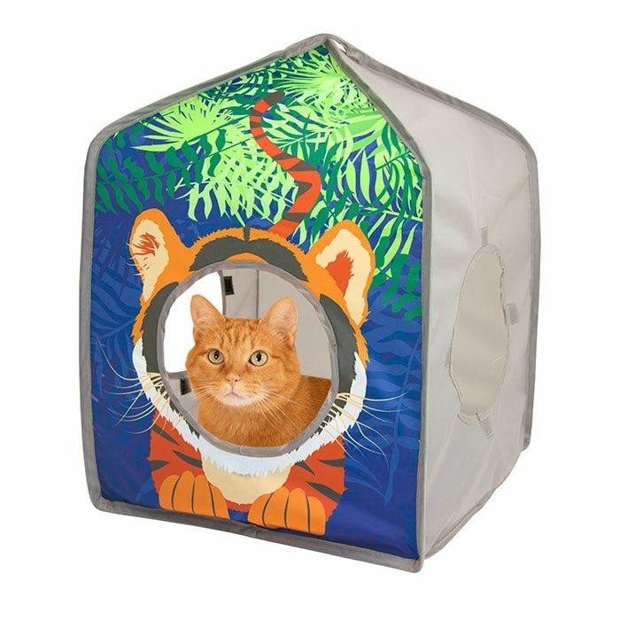 Jungle Tiger Hut Play House Cat Toy Cat