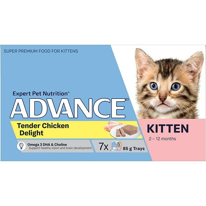 Kitten Wet Cat Food Tender Chicken Delight 7X85G Trays Cat