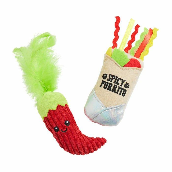 Kitty Kitchen Burrito & Hot Pepper Cat Toy 2Pk Cat