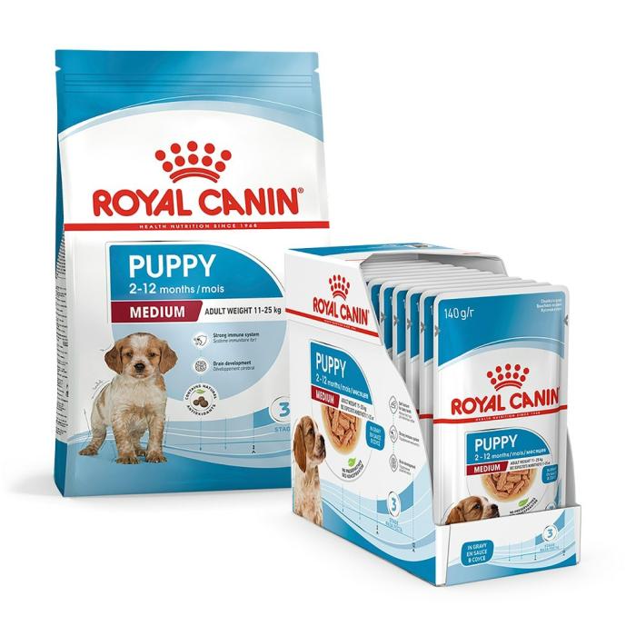 Medium Breed Bundle | Puppy Food 4Kg &  Wet Puppy Food 140G X 10 Dog