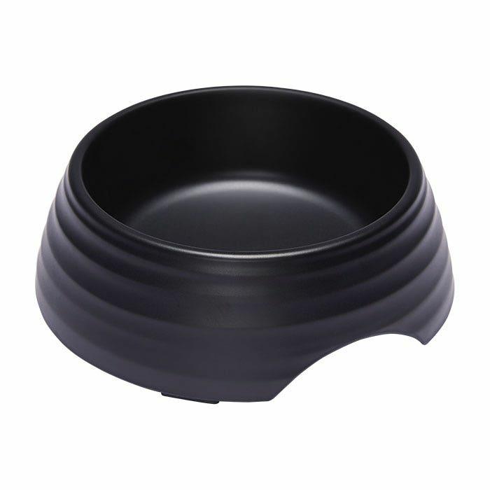 Melamine Round Ripple Dog Bowl Base Black Dog