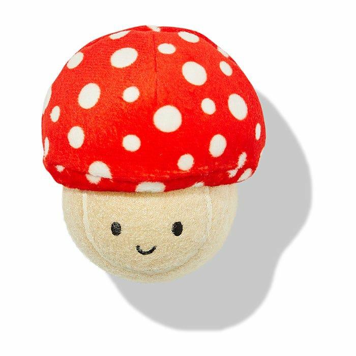 Mushroom Fetch Ball Dog Toy Red Dog