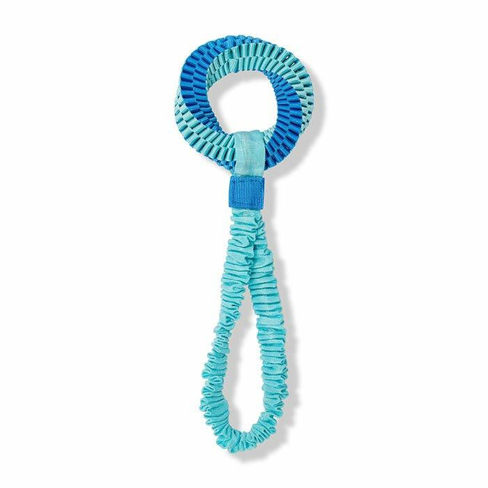 Nylon Twist Bungee Ring Tug Dog Toy Blue Dog