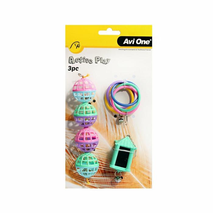 Olympic Rings Bird Toy S 3Pk Bird