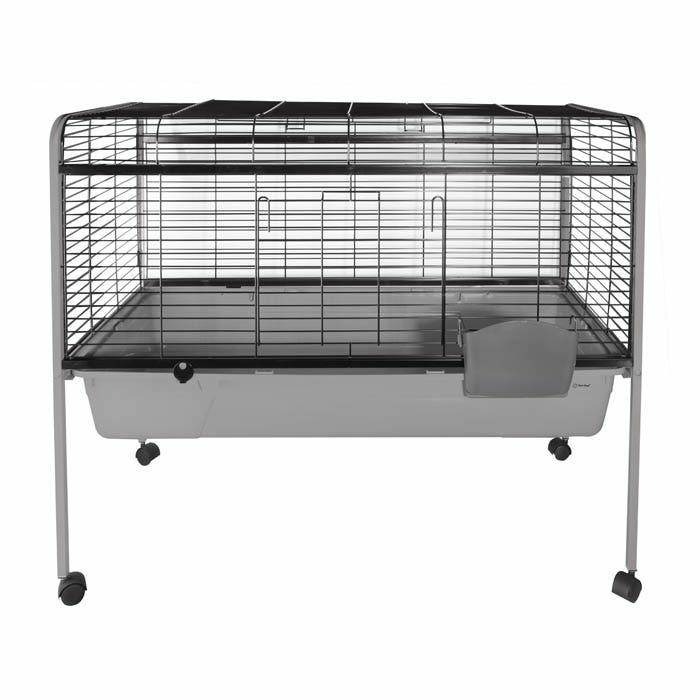 On Wheels Small Pet Hutch Grey 105X53.5X90.5Cm Cages