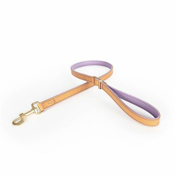 Oxford Leather Dog Lead Blonde Lilac 106Cm Dog