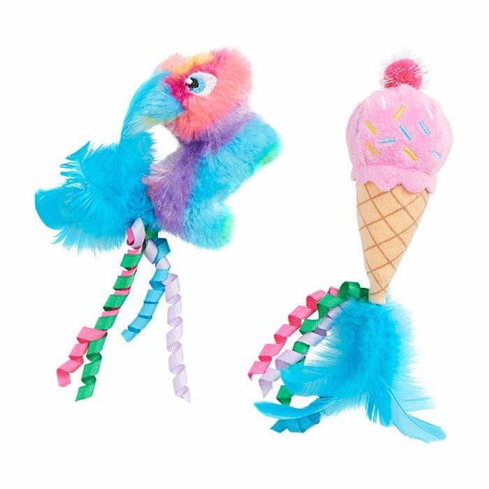 Party Pinata & Ice Cream Cat Toy 2Pk Cat