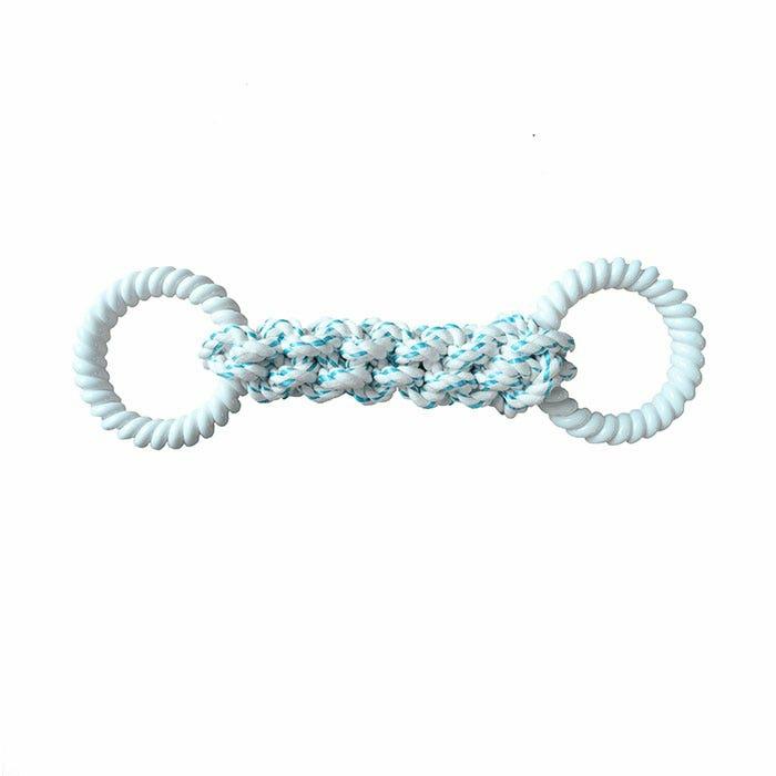 Peppermint Dental Braided Rope Tug Dog Toy Blue Dog