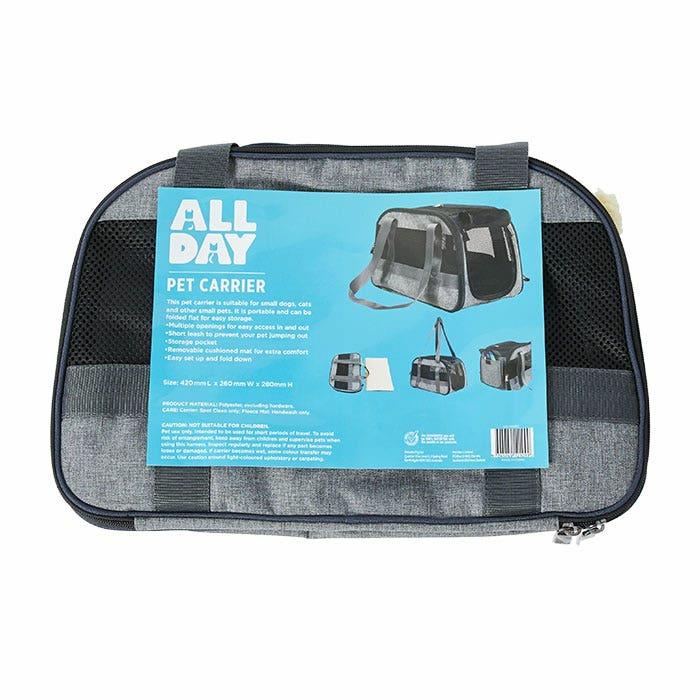 Pet Carrier Blue Grey 420X260X280Mm Cat