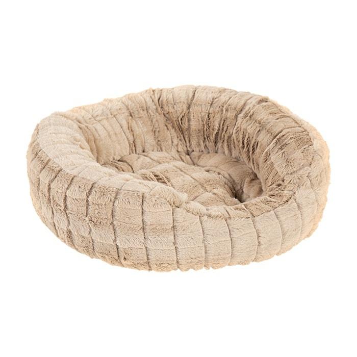 Plush Fur Cuddler Oval Cat Basket Tan 50X45Cm Cat