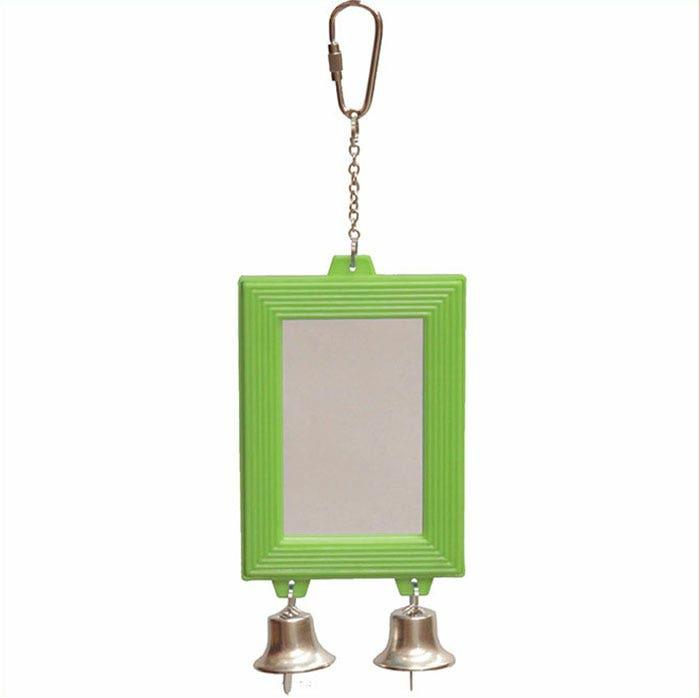 Rectangular Mirror With Bell Bird Toy Bird