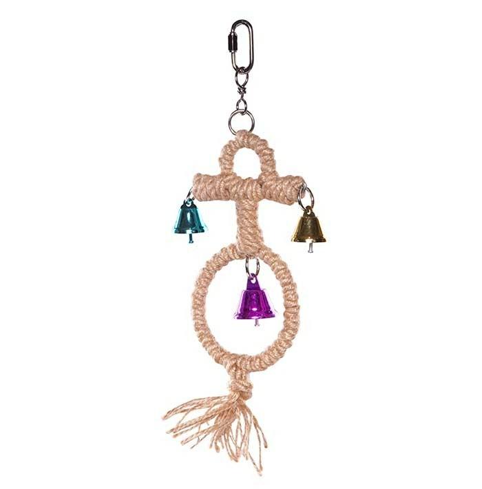 Round Rope Anchor With Bells Bird Toy Small Bird